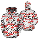 Red Mushroom Dot Pattern Men Women Pullover Hoodie