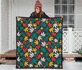 Canabis Marijuana Weed Pattern Print Design 02 Premium Quilt