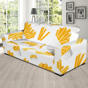 French Fries White Paper Box Pattern Sofa Slipcover