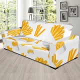 French Fries White Paper Box Pattern Sofa Slipcover