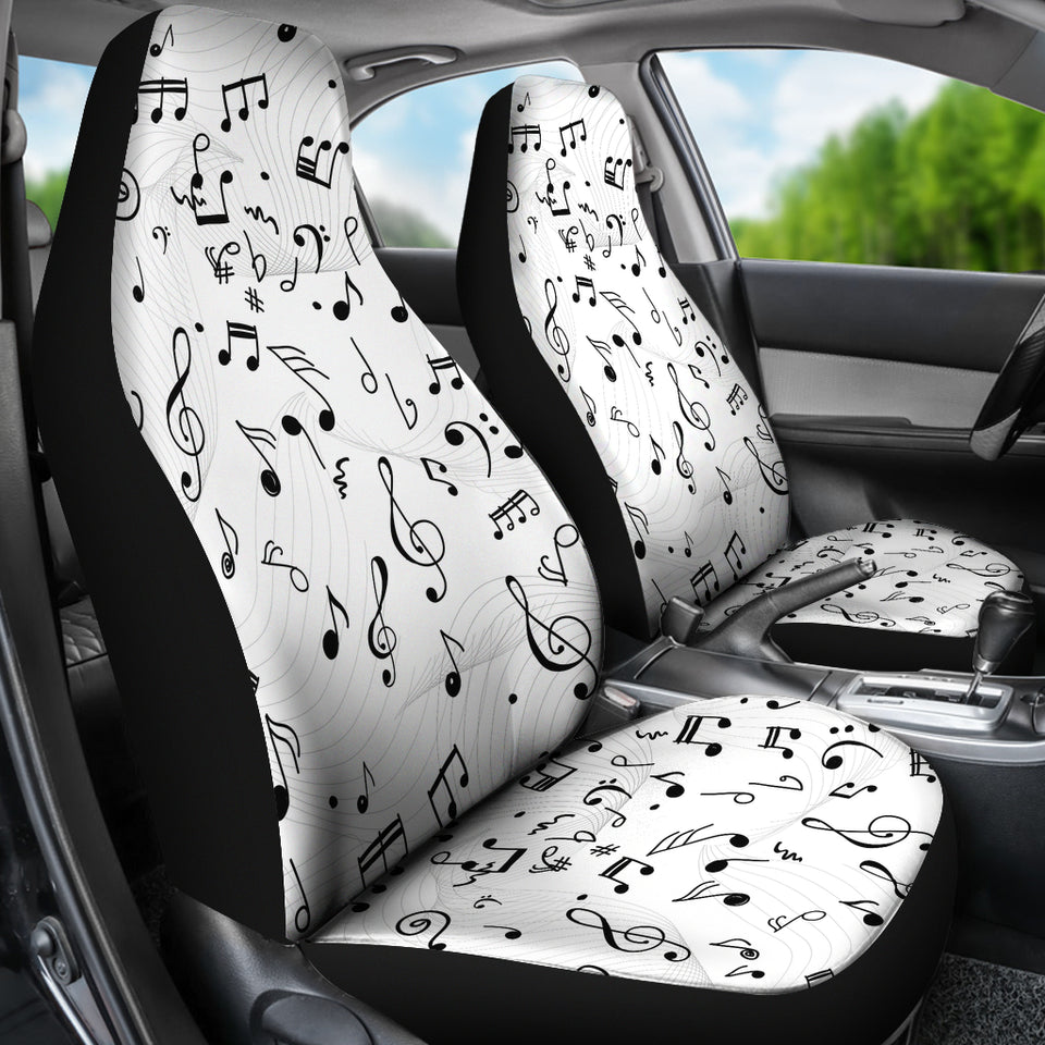 Music Notes Pattern Print Design 04 Universal Fit Car Seat Covers
