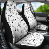 Music Notes Pattern Print Design 04 Universal Fit Car Seat Covers