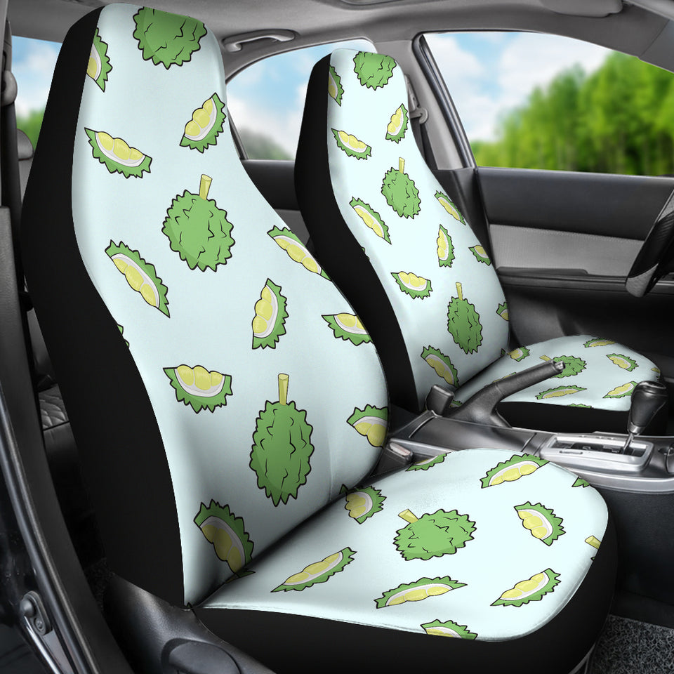 Durian Pattern Blue Background Universal Fit Car Seat Covers