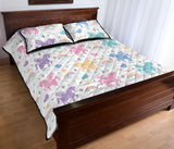 colorful unicorn rainbow heart pattern Quilt Bed Set