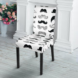 Mustache Beard Pattern Print Design 04 Dining Chair Slipcover