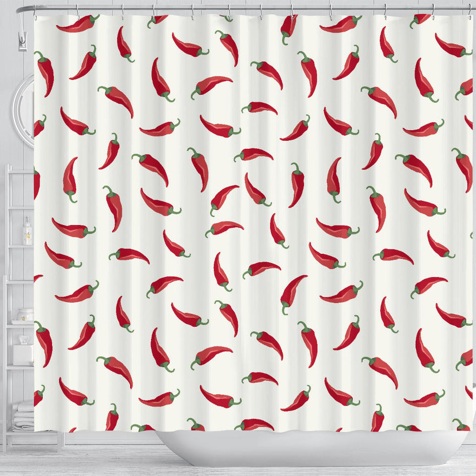 Chili Peppers Pattern Shower Curtain Fulfilled In US