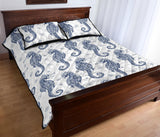 Seahorse pattern background Quilt Bed Set