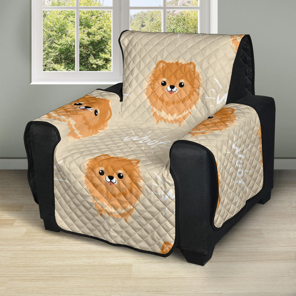 Cute brown pomeranian puppy Recliner Cover Protector
