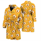 Lion Pattern Print Design 03 Men's Bathrobe