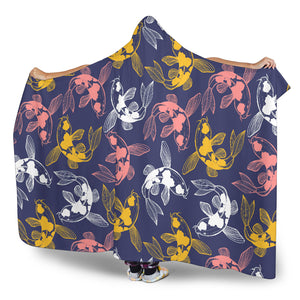Koi Fish Carp Fish Pattern Hooded Blanket
