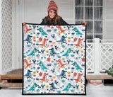 Cute Crocodile Pattern Premium Quilt