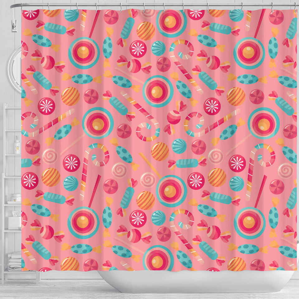 Colorful Candy Pattern Shower Curtain Fulfilled In US