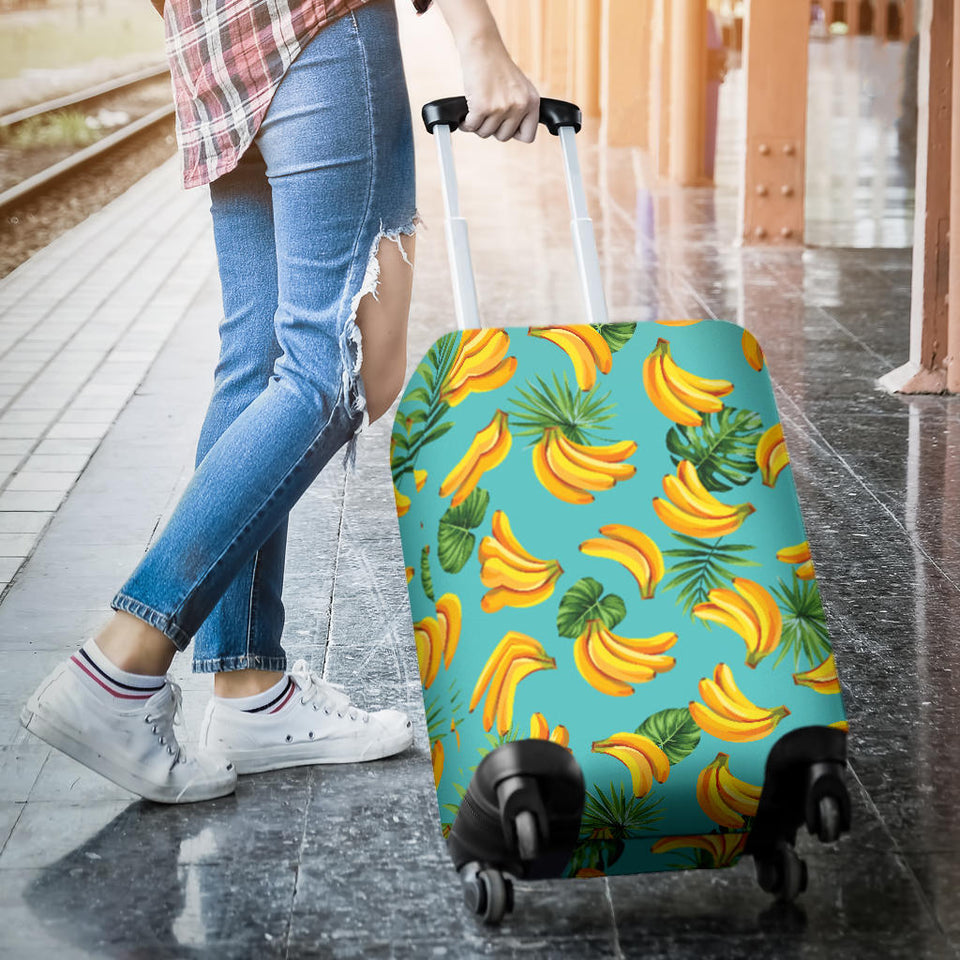 Banana Palm Leaves Pattern Background Luggage Covers
