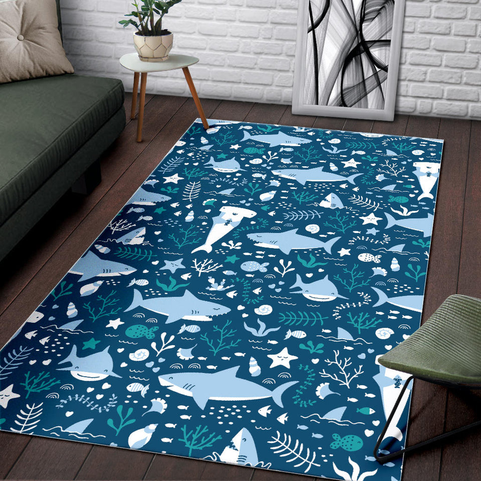 Cute Shark Pattern Area Rug
