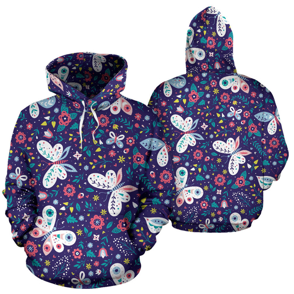Colorful Butterfly Flower Pattern.Eps Men Women Pullover Hoodie