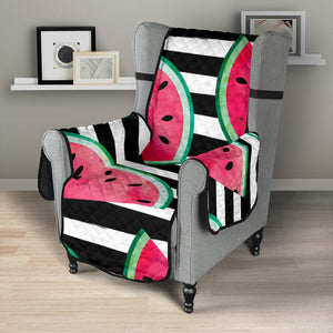 Watercolor paint textured watermelon pieces Chair Cover Protector