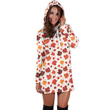 Colorful Maple Leaf Pattern Women'S Hoodie Dress