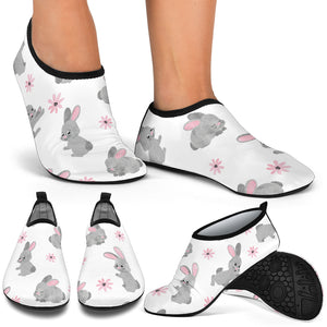 Watercolor Cute Rabbit Pattern Aqua Shoes