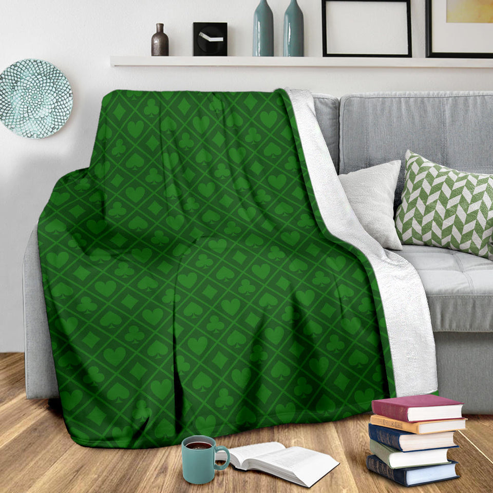 Casino Cards Suits Pattern Print Design 04 Premium Blanket