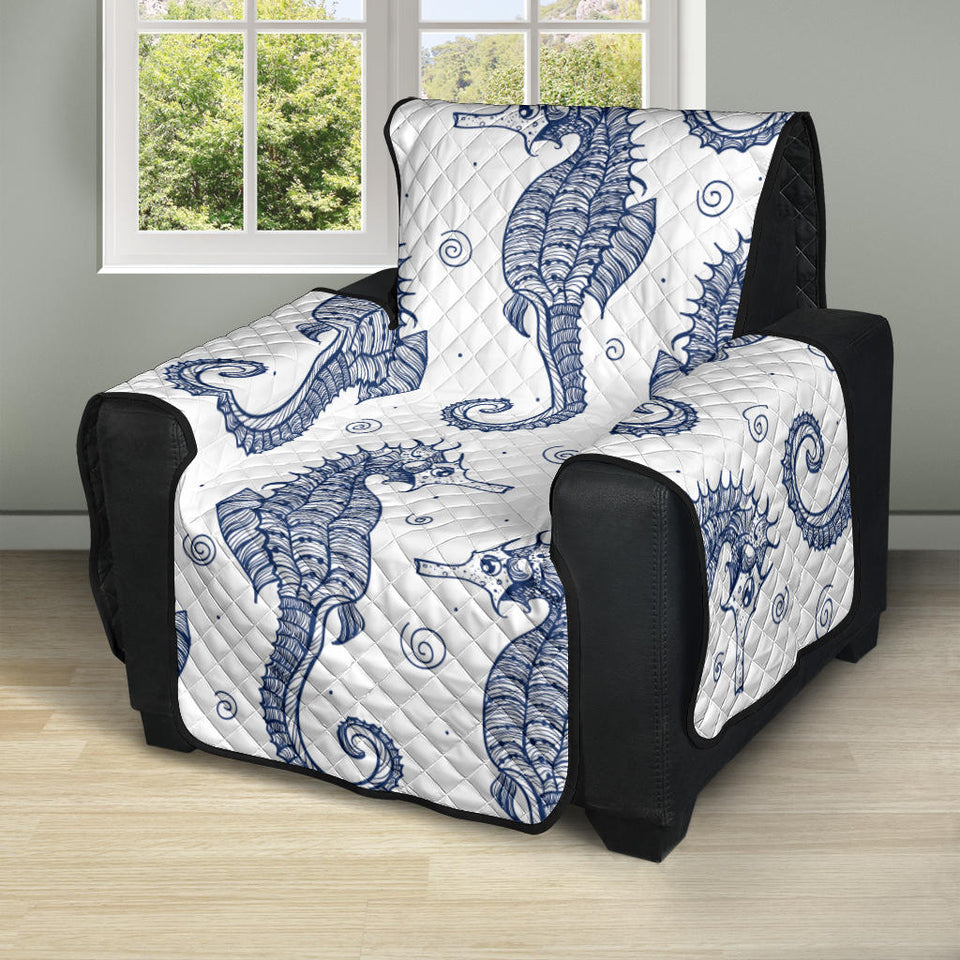 Seahorse pattern background Recliner Cover Protector