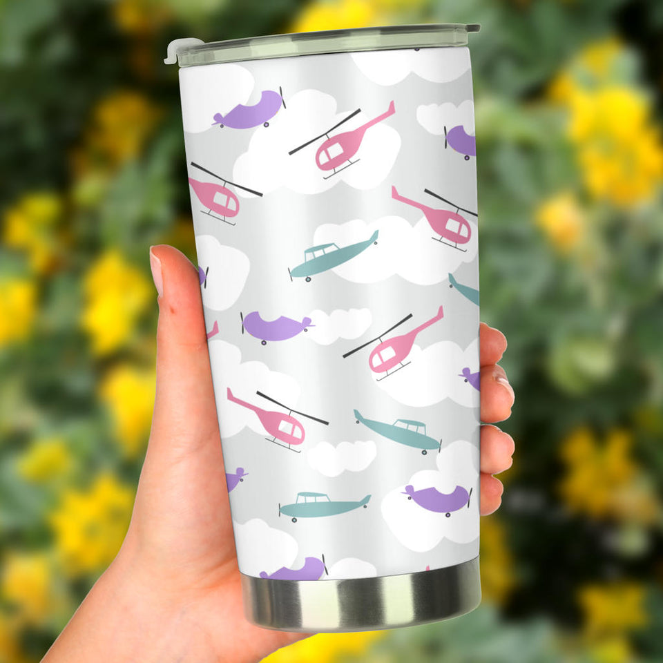 Helicopter Plane Pattern Tumbler