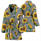 Sunflowers Ribbon Background Women'S Bathrobe