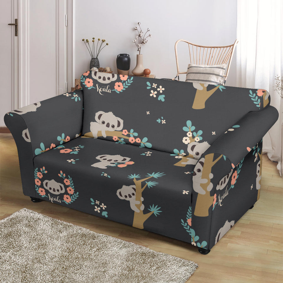 Cute Koala Pattern Loveseat Couch Slipcover