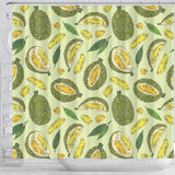 Durian Leaves Pattern Background Shower Curtain Fulfilled In US
