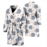 Hedgehog Pattern Print Design 04 Men's Bathrobe