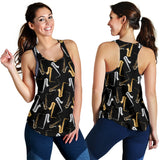 saxophone design pattern Women Racerback Tank Top