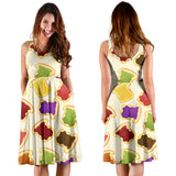 Bread Toast Pattern Print Design 02 Sleeveless Midi Dress