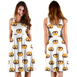 Pretzels Pattern Print Design 02 Sleeveless Midi Dress