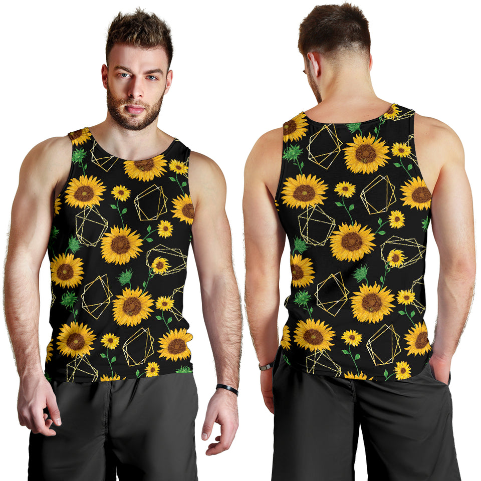 sunflower golden polygonal shapes Men Tank Top