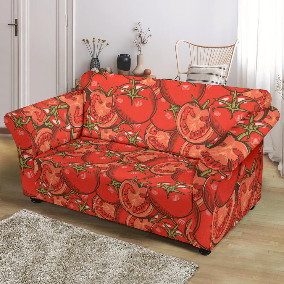 Red Tomato Pattern Loveseat Couch Slipcover