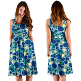 Blueberry Design Pattern Sleeveless Midi Dress