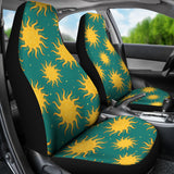 Sun Green Background  Universal Fit Car Seat Covers