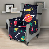 colorful space pattern planet star Chair Cover Protector