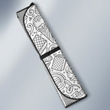 Cartoon Hand Drawn Ice Cream Black White Car Sun Shade