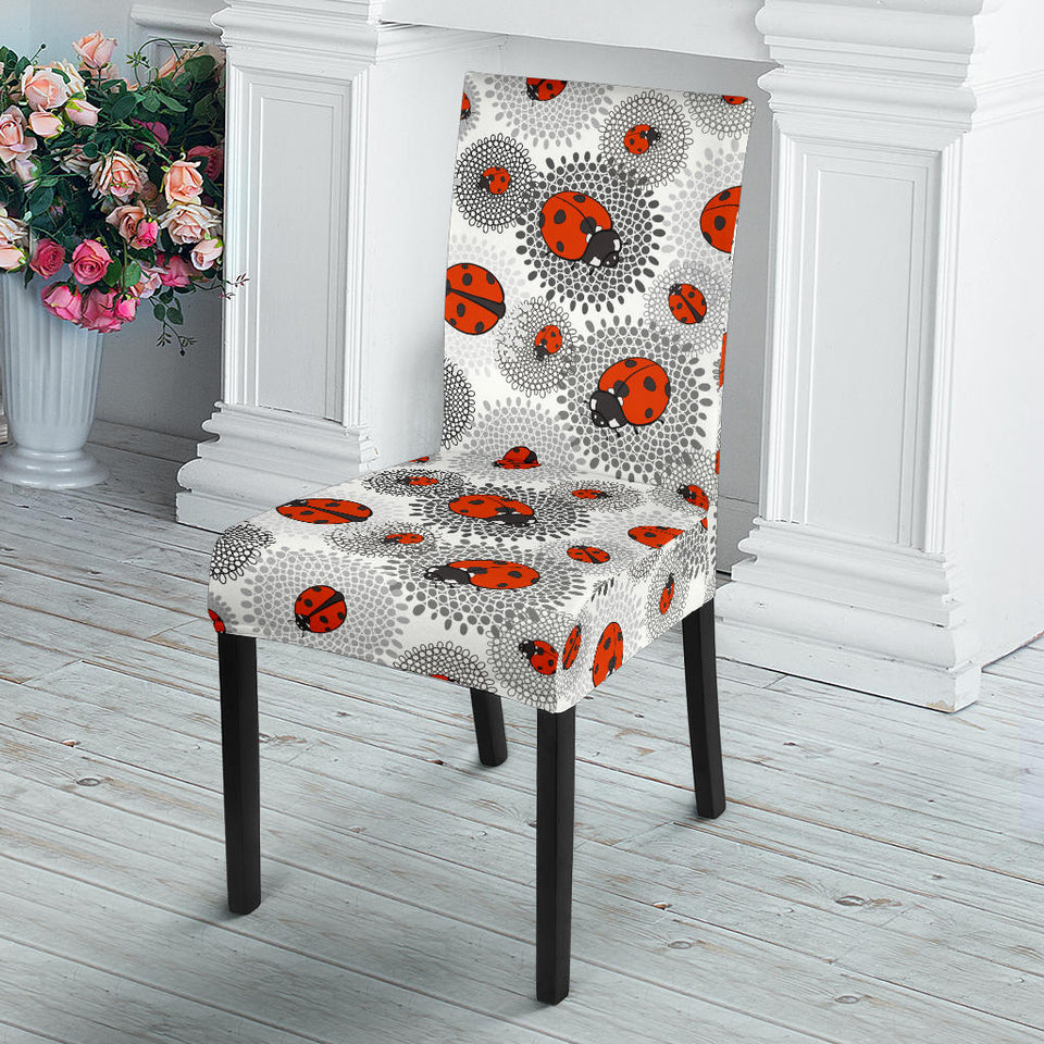 Ladybug Pattern Print Design 05 Dining Chair Slipcover