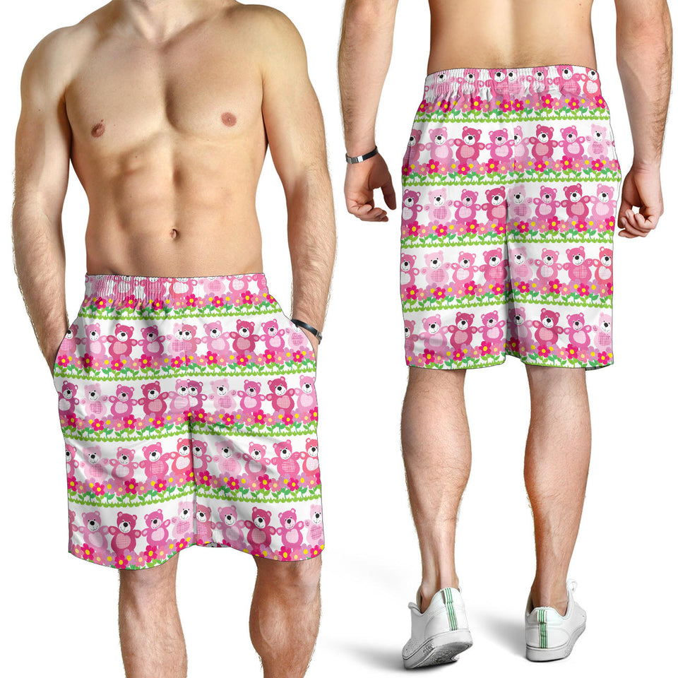 Teddy Bear Pattern Print Design 04 Men Shorts