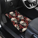 Red Snake Skull Pattern Front And Back Car Mats
