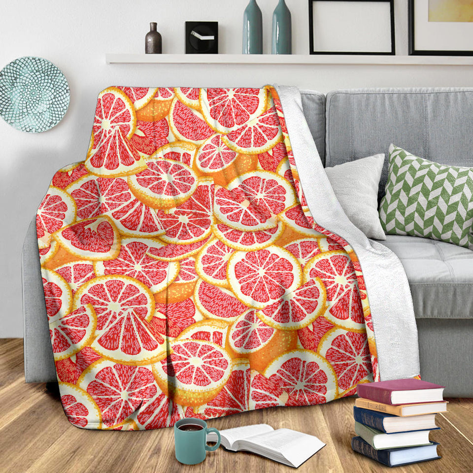Tropical Grapefruit Pattern Premium Blanket