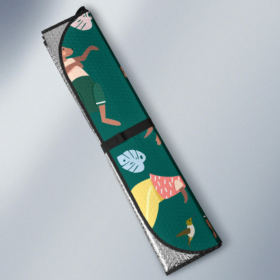 Kangaroo Leaves Pattern Car Sun Shade