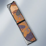 Bonsai Bamboo Stork Japanese Pattern Brown Theme Car Sun Shade
