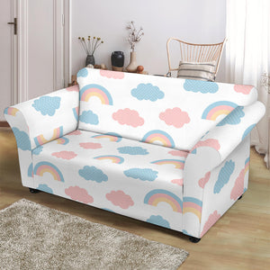 Cute Rainbow Clound Pattern Loveseat Couch Slipcover