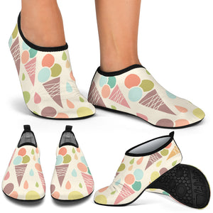 Ice Cream Cone Pattern Aqua Shoes