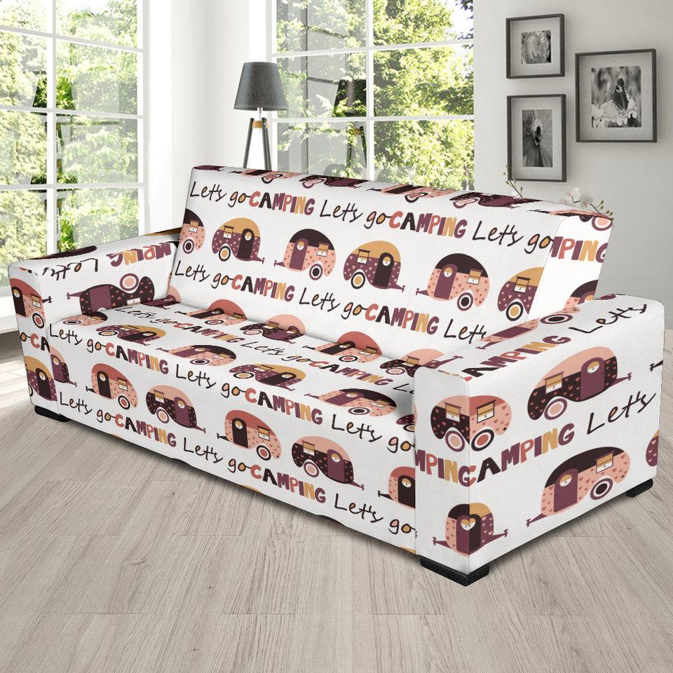 Camper Van Pattern Print Design 01 Sofa Slipcover