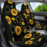 Sunflower Golden Polygonal Shapes  Universal Fit Car Seat Covers