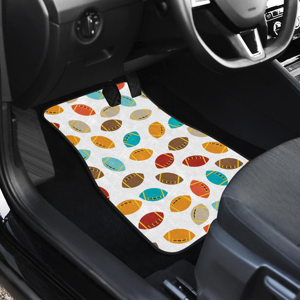 Colorful American Football Ball Pattern Front And Back Car Mats