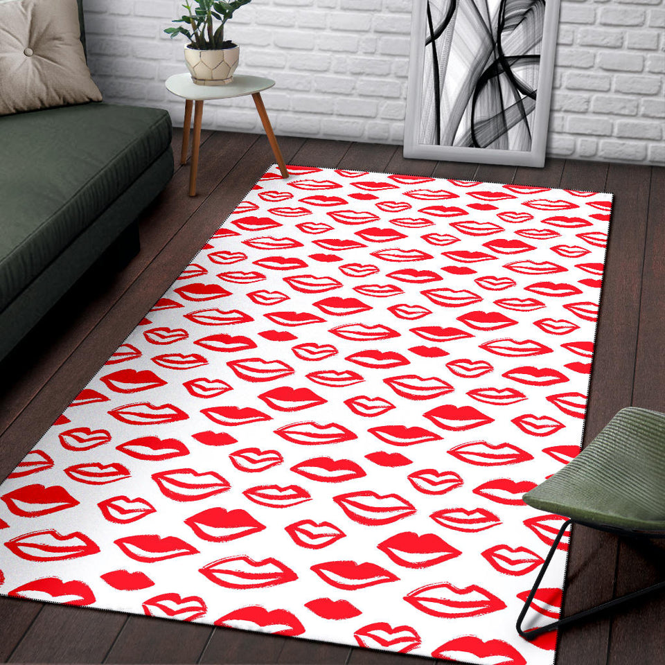 Lips Pattern Print Design 05 Area Rug